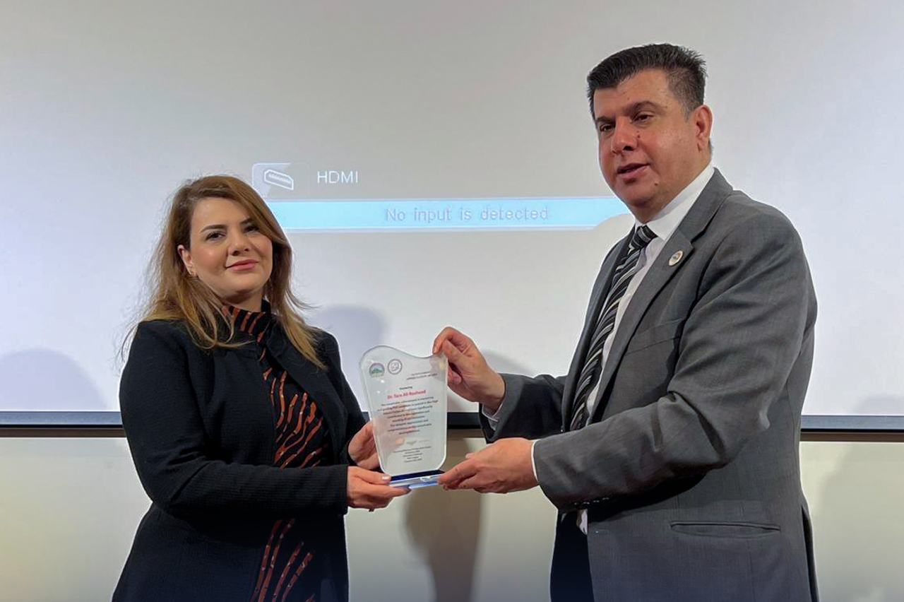 Dr. Tara Ali Rasheed Honored with Outstanding Appreciation Award